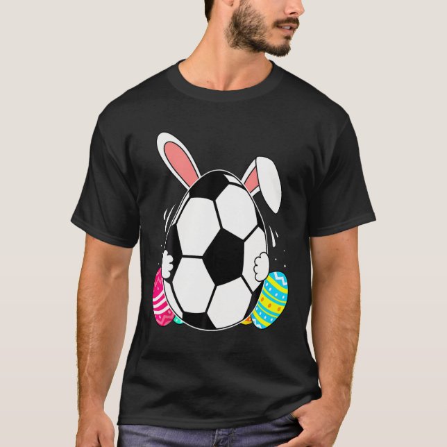 Camiseta Fútbol Divertido Ll Con Orejas De Conejo Día De Pa (Anverso)