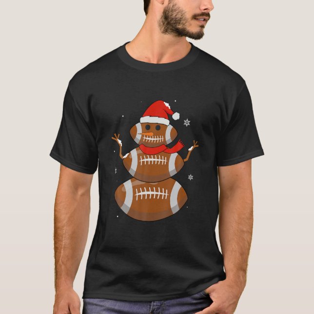 Camiseta Fútbol divertido Snowman Christmas Tree Pajamas (Anverso)
