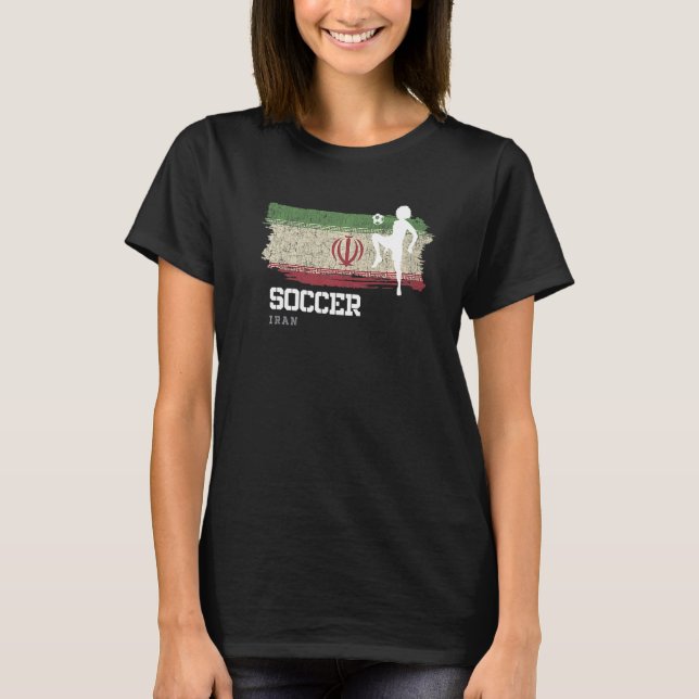 Camiseta Fútbol femenino bandera de Irán Chicas de fútbol (Anverso)