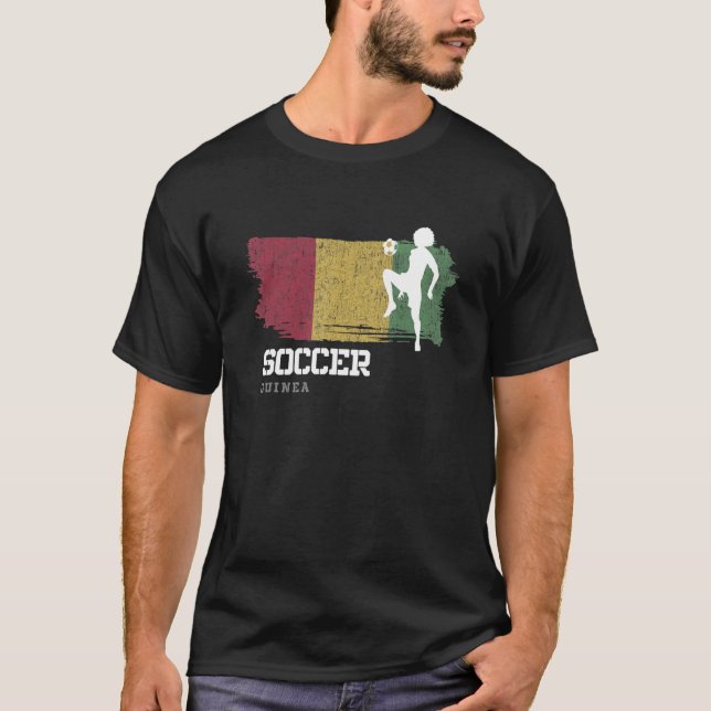 Camiseta Fútbol femenino con bandera de Guinea Chicas (Anverso)