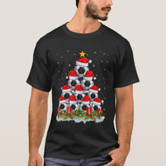 Camiseta Fútbol Fútbol Navidad Luces Árbol Deportes Jugador