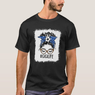 Camiseta Fútbol Gigi Life Leopardo Messy Bun Funny Gigi Mot