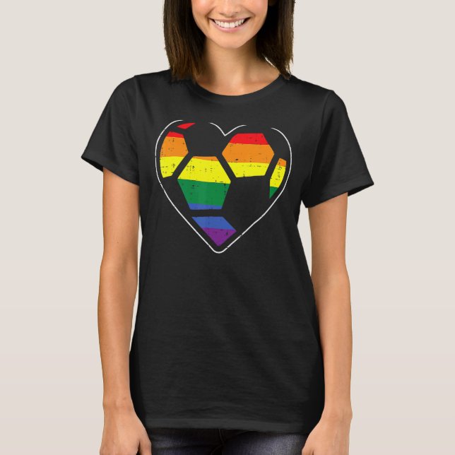 Camiseta Futbol Heart Sport Lgbtq Rainbow Gay Pride Ally Me (Anverso)