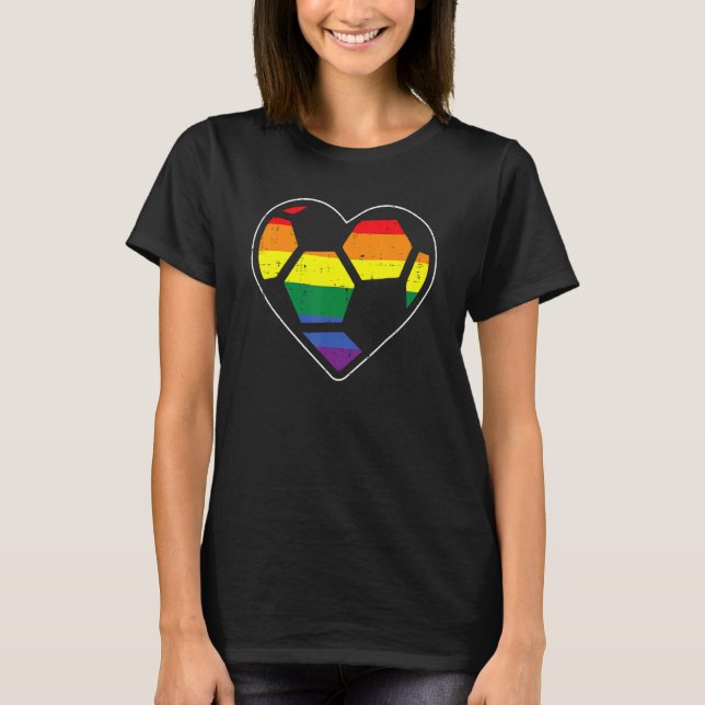 Camiseta Futbol Heart Sport Lgbtq Rainbow Gay Pride Ally Me (Anverso)