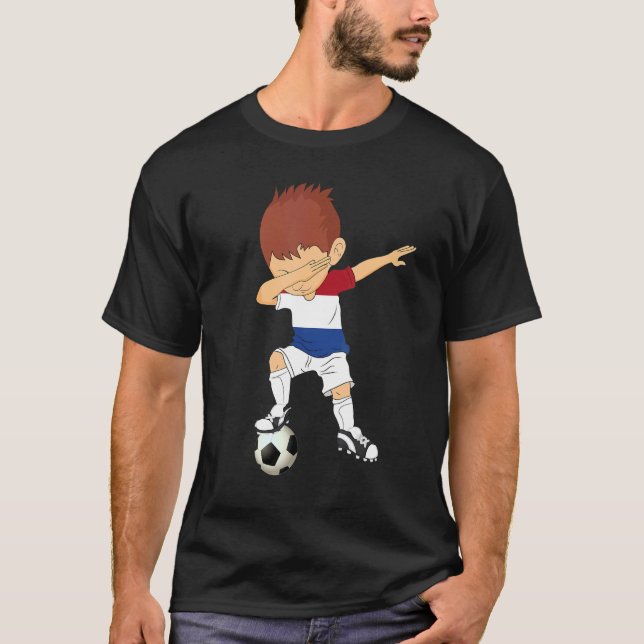 Camiseta Fútbol holandés Dabbing Soccer Holanda 2022 (Anverso)