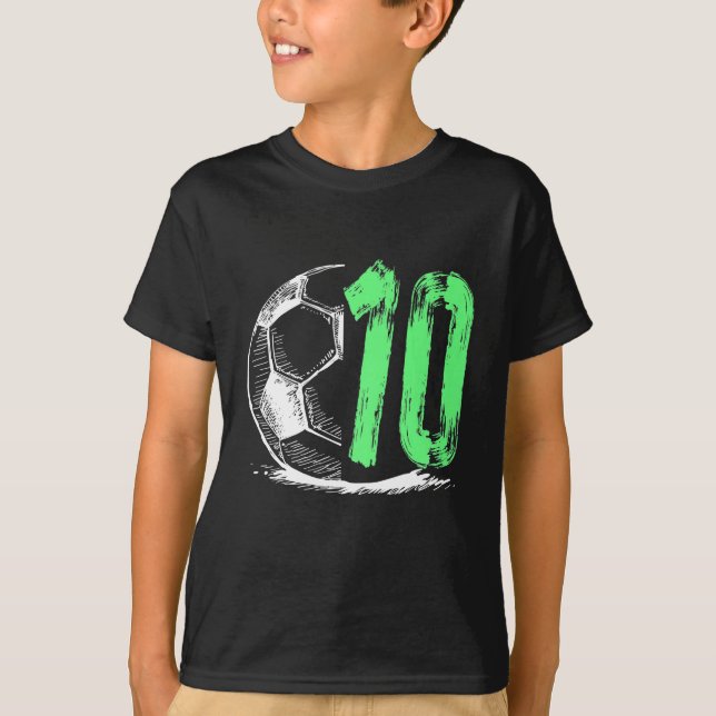 Camiseta Fútbol infantil Fiesta de cumpleaños de niño de 10 (Anverso)