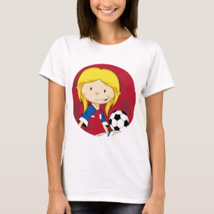 Camiseta Fútbol lindo del fútbol del dibujo animado
