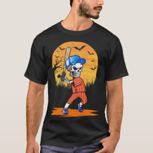 Camiseta Fútbol masculino Skeleton de Béisbol americano H