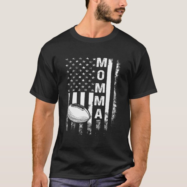 Camiseta Fútbol Momma Bandera Americana Vintage Navidad Xma (Anverso)