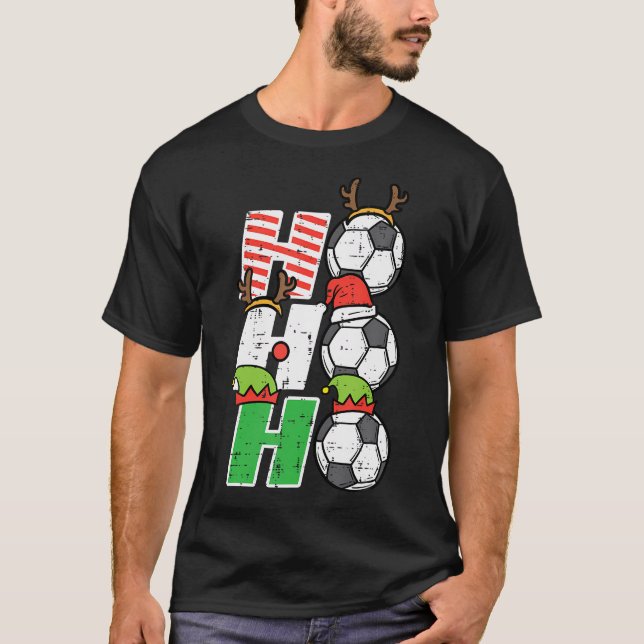 Camiseta Fútbol navidad Ho Ho Ho Ho Fútbol navidad deportiv (Anverso)