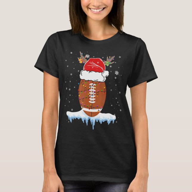 Camiseta Fútbol Navidad Santa Hat Feliz Navidad Fútbol (Anverso)