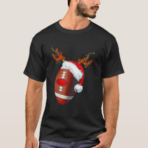 Camiseta Fútbol navidad Santa Hat Reno Nariz Roja Diversión