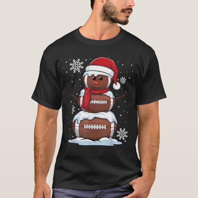 Camiseta Fútbol navideño Feliz Festividad de Snowman Deport (Anverso)