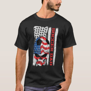 Camiseta Fútbol Papá Bandera Americana Skull Sunglass Patri