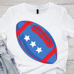 Camiseta Fútbol patriótico americano rojo, blanco y azul