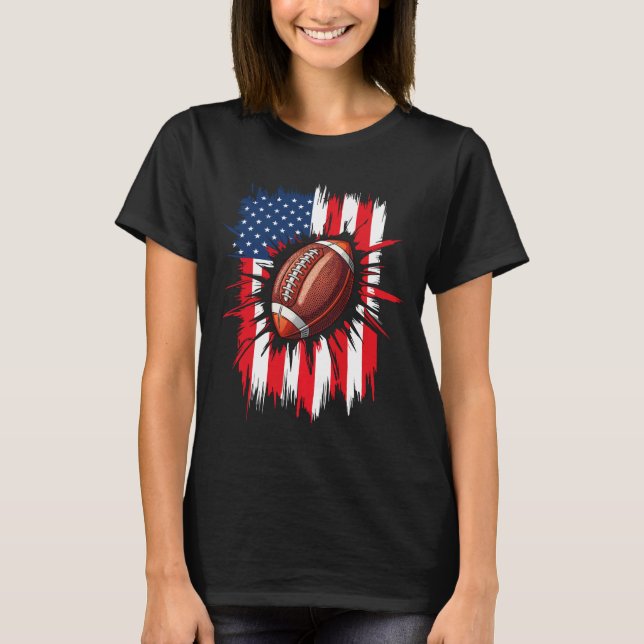Camiseta Fútbol Patriótico Bandera Americana 4 de Julio (Anverso)