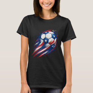 Camiseta Fútbol Rojo Blanco Y Azul Ll Patriótico Cuatro De 