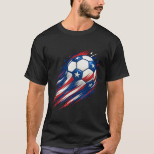 Camiseta Fútbol Rojo Blanco Y Azul Por Byll Patriótico Cuat