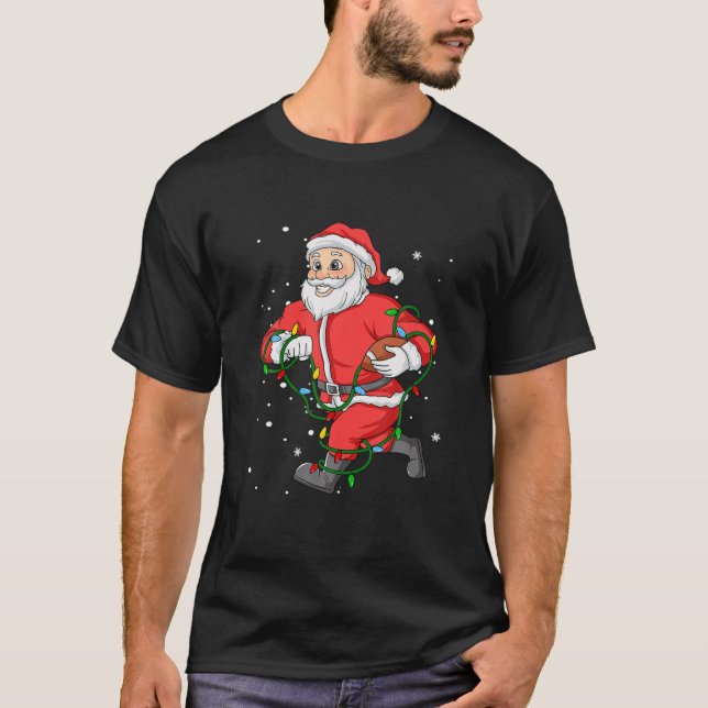 Camiseta Fútbol Santa Claus Árbol de Navidad enciende Pajam (Anverso)