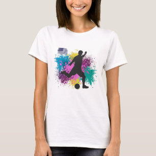 Camiseta Fútbol USA Salpicaduras de Color Grunge