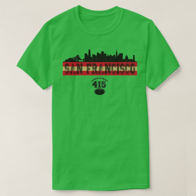 Camiseta Fútbol Vintage Retro San Francisco Skyline 415 (Diseño del anverso)