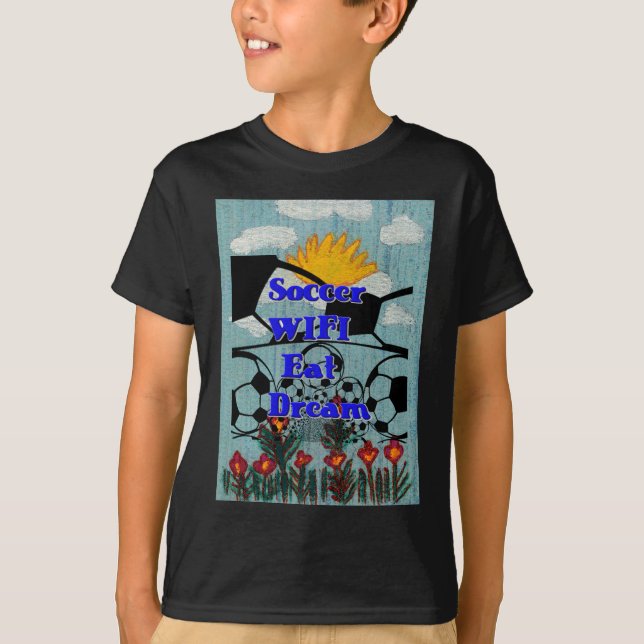 Camiseta Fútbol WIFI Eat Dream - Fun Sports Art Print (Anverso)