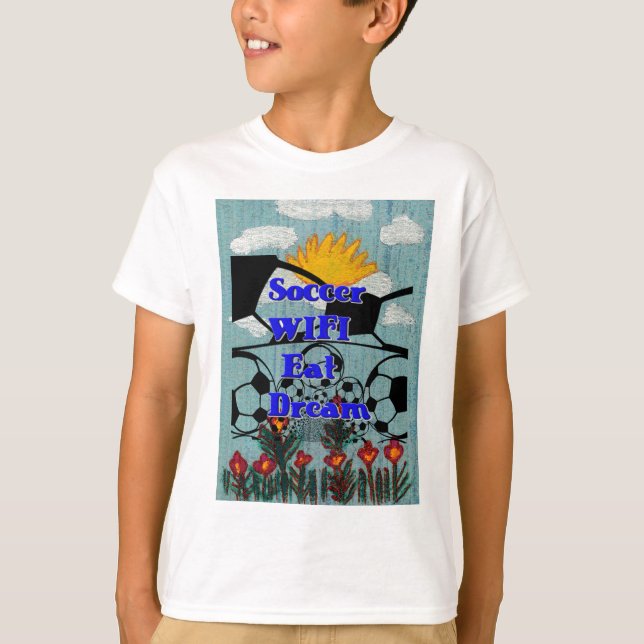 Camiseta Fútbol WIFI Eat Dream - Fun Sports Art Print (Anverso)