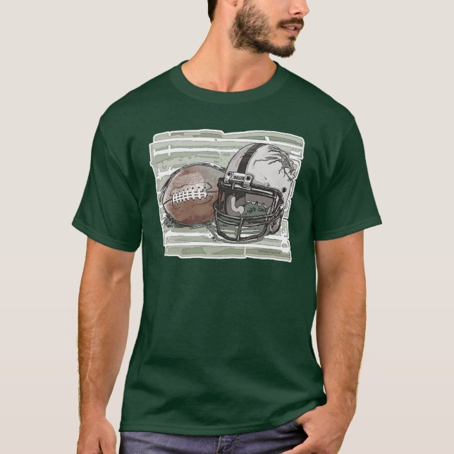 Camiseta Fútbol y casco por Mudge Studios (Anverso)