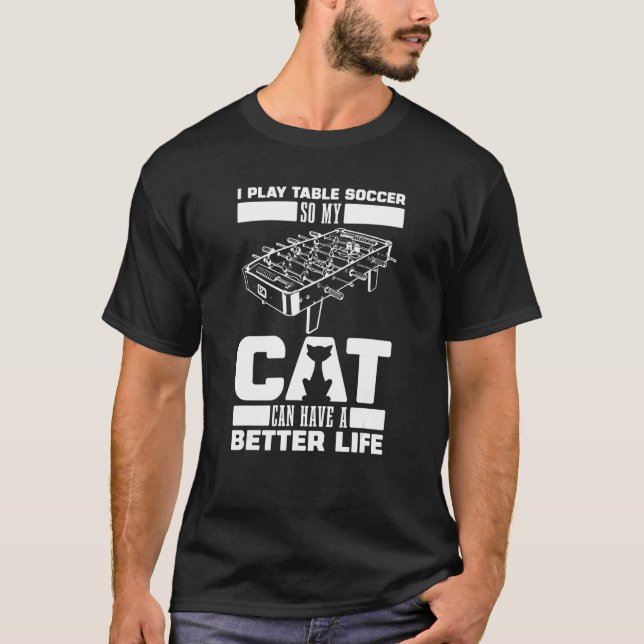 Camiseta Futbolín Gato Patada Fútbol de Mesa (Anverso)