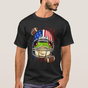 Camiseta Futbolista americano Frog Anfibio Patriótico