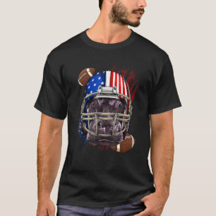 Camiseta Futbolista americano Hippotamus Animal Patri