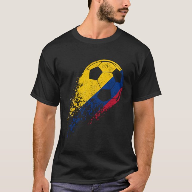 Camiseta Futbolista colombiano con bandera de Colombia (Anverso)