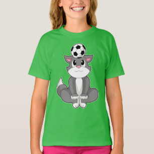 Camiseta Futbolista de fútbol de gato