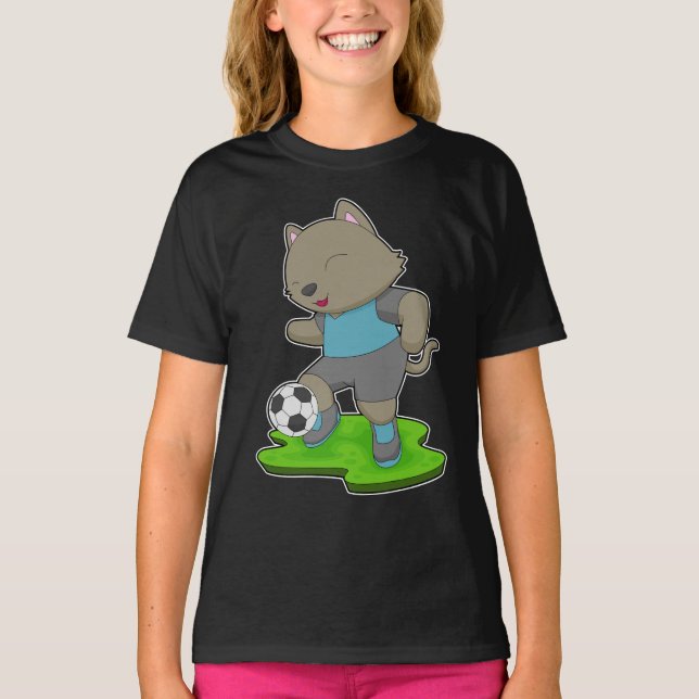 Camiseta Futbolista de fútbol de gato (Anverso)