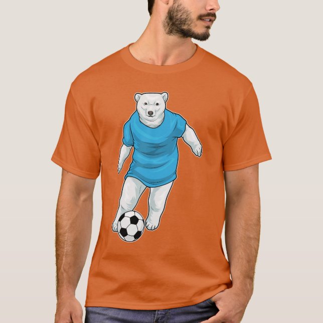 Camiseta Futbolista del oso polar Soccer (Anverso)