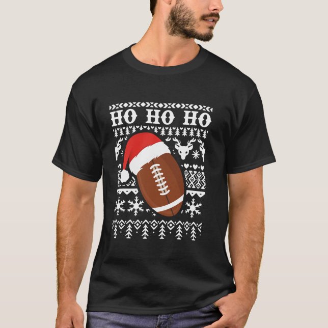 Camiseta Futbolista estadounidense gracioso Navidades suéte (Anverso)