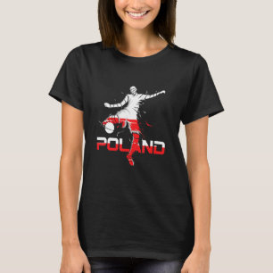 Camiseta Futbolista polaco con bandera de Polonia