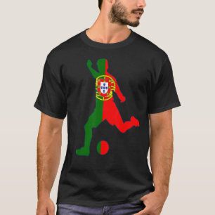 Camiseta Futbolista portugués con bandera de Portugal