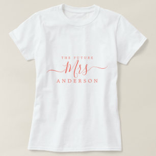 Camiseta Futur Mrs Chic Letra Personalizada Novia por casar
