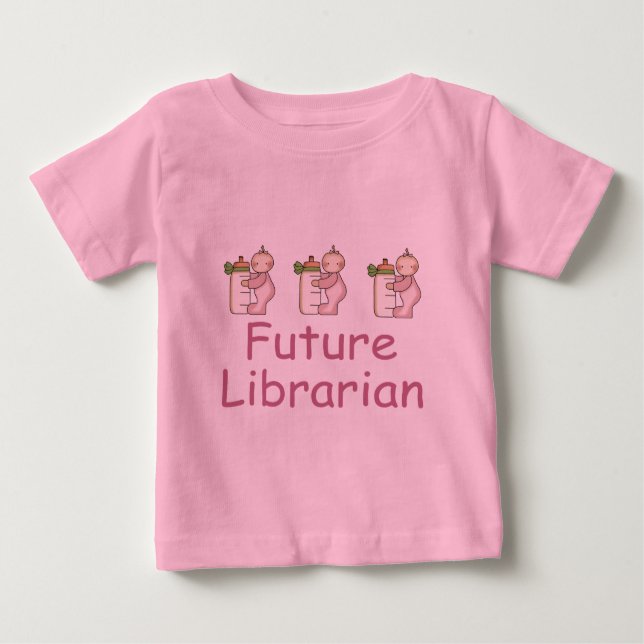 Camiseta futura linda del bebé del bibliotecario (Anverso)