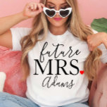 Camiseta Futura Sra. Bride, Fianza, Regalo de la Fiesta de<br><div class="desc">Futuro Sra. Shirt - Personalizado Futuro Sra. Shirt - Regalo de novia - Regalo de compromiso - Camisa de novia - Camisa de fiesta de soltera - Regalo de Boda</div>