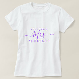 Camiseta Futura Sra Chic Script Nombre Personalizado Novia 