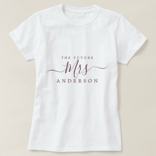 Camiseta Futura Sra Chic Script Nombre Personalizado Novia 