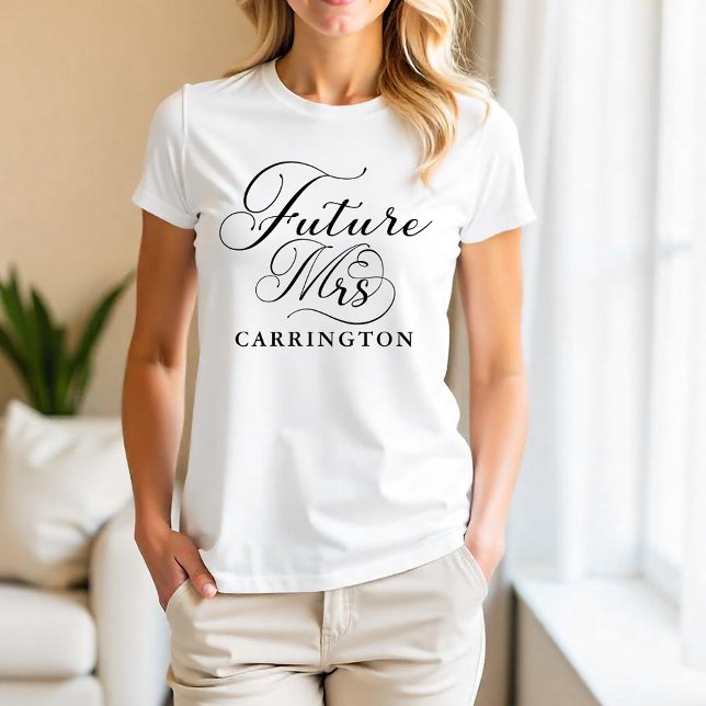 Camiseta Futura Sra. Shirt - Personalizado Script Bride T-S (Future Mrs Tee)