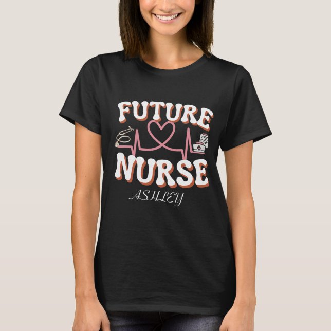 Camiseta futuras enfermeras retro, estudiante de enfermería (Anverso)
