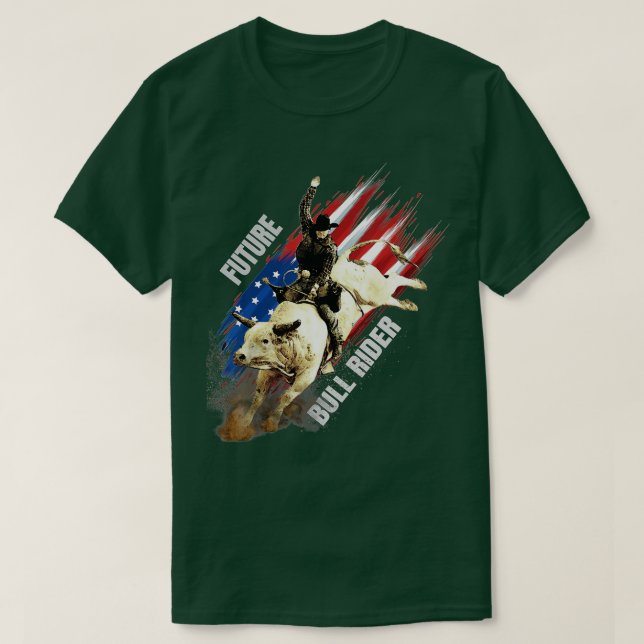 Camiseta Future Bull Rider Gift Patriotic American Flag for (Diseño del anverso)