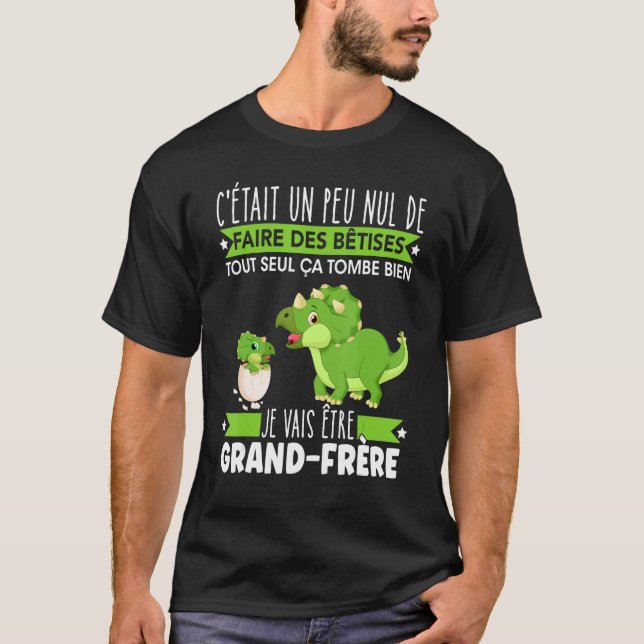 Camiseta Future Gift Big Brother Announcement Dinosaur Gift (Anverso)