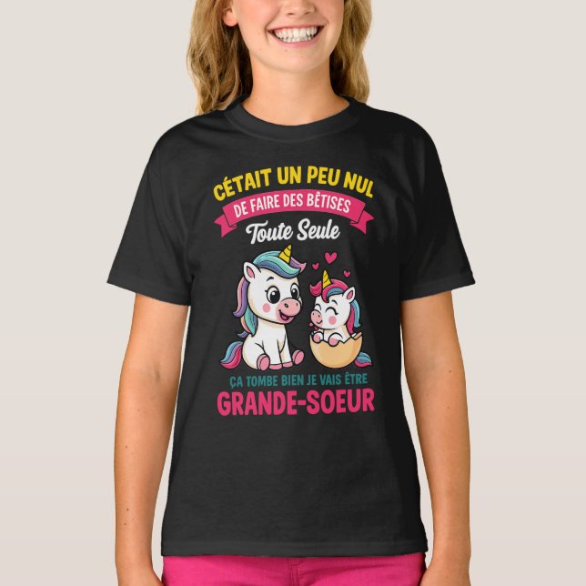 Camiseta Future Grande Soeur Bêtises Annonce Grossesse (Anverso)