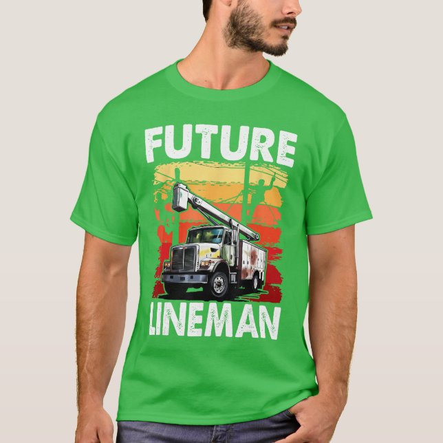 Camiseta Future Lineman Bucketruck Kid Future Electric Cabl (Anverso)