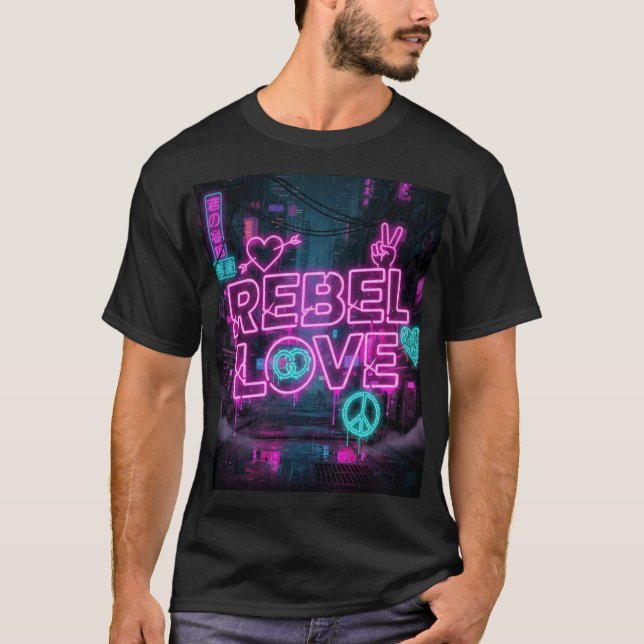 Camiseta Future Love Riot – Neon Romance Street Art (Anverso)